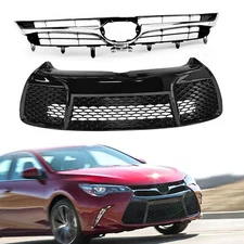 Chrome Upper Lower Bumper Grill Grille for Toyota Camry SE XSE 2015 2016 2017