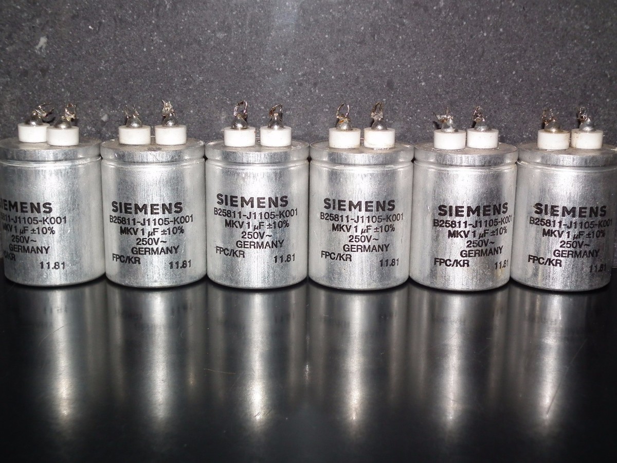 Two vintage MKV Capacitors 1mfd / 400V DC Siemens Klangfilm Hi End