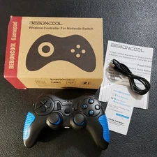 Beboncool Gamepad B41 Wireless Controller-Nintendo Switch-Black/Blue-new in box
