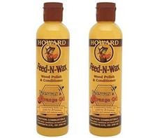 Howard FW0008 Feed-N-Wax Wood Polish and Conditioner, 8-Ounce 2-Pack