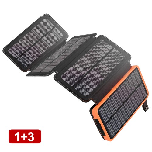 Solar Power Bank 26000mAh Tragbar Externer Batterie Ladegerät für alle Handy NEU - Zdjęcie 3 z 12