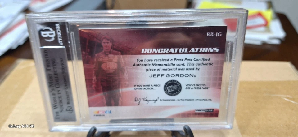 2009 Press Pass Fusion Revered Relics Silver Jeff Gordon RUmemo 27/65 BGS MINT 9 - Image 3 of 3