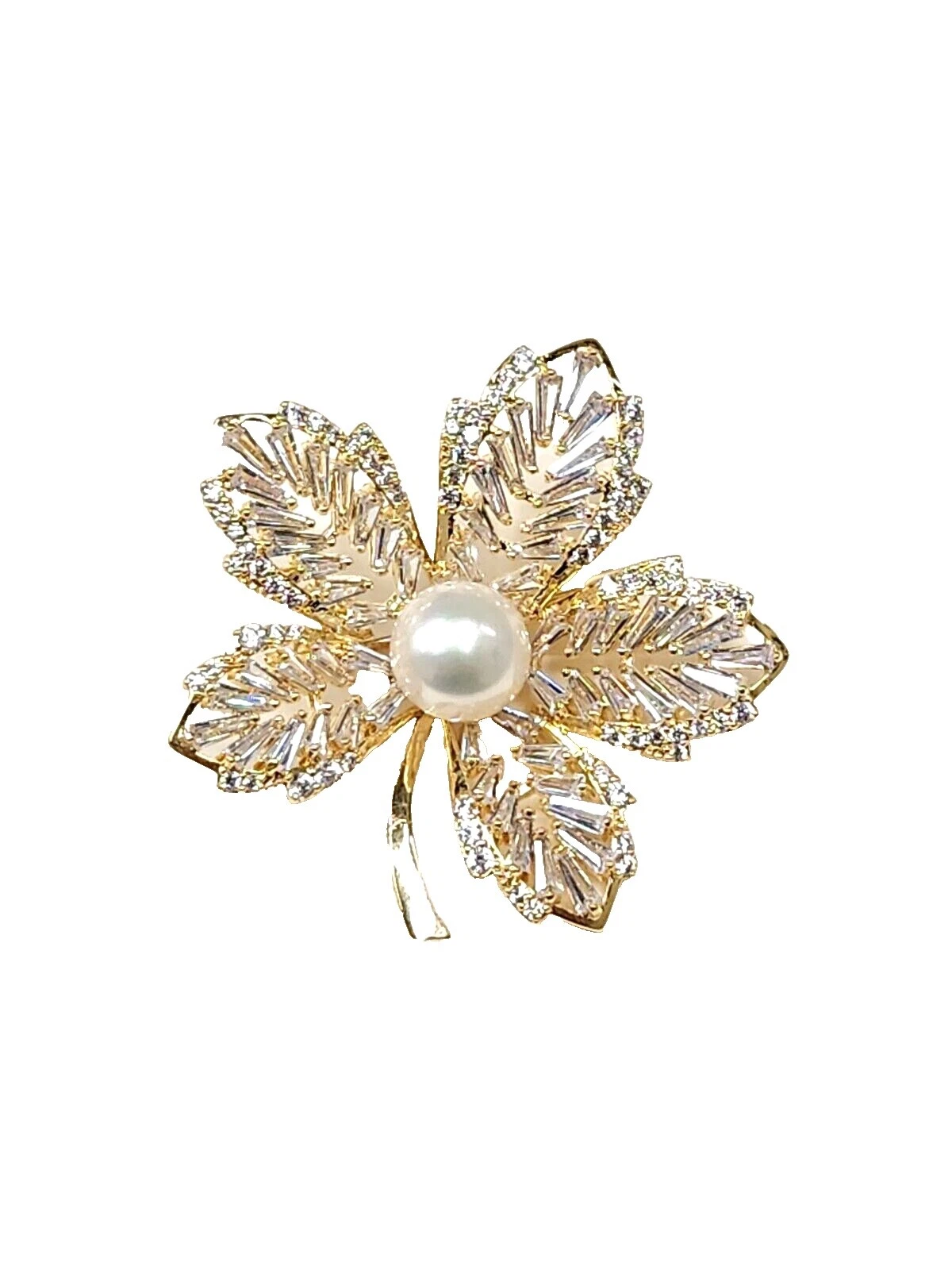 Chapado en oro Amarillo de Prendedores y broches de Moda Blanco de belleza