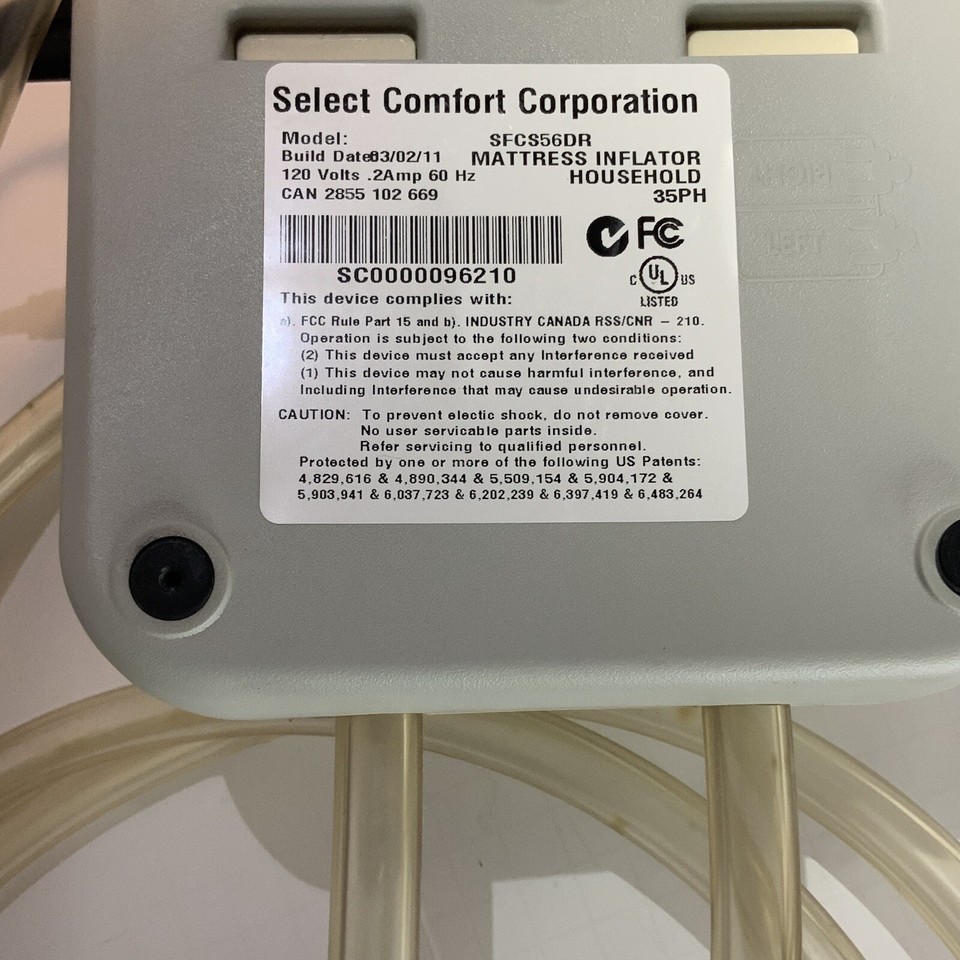 Select Comfort Sleep Number Air Pump For Queen/ King Model SFCS56DR