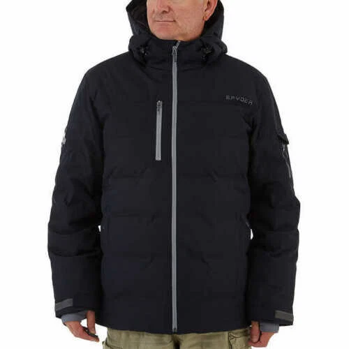 Spyder Men's Outdoor Insulated Down Jacket Size L Black | eBay