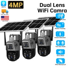 3-PACK Dual Lens Camera WIFI Smart Home 4MP Wireless IP Camera Security Outdoor