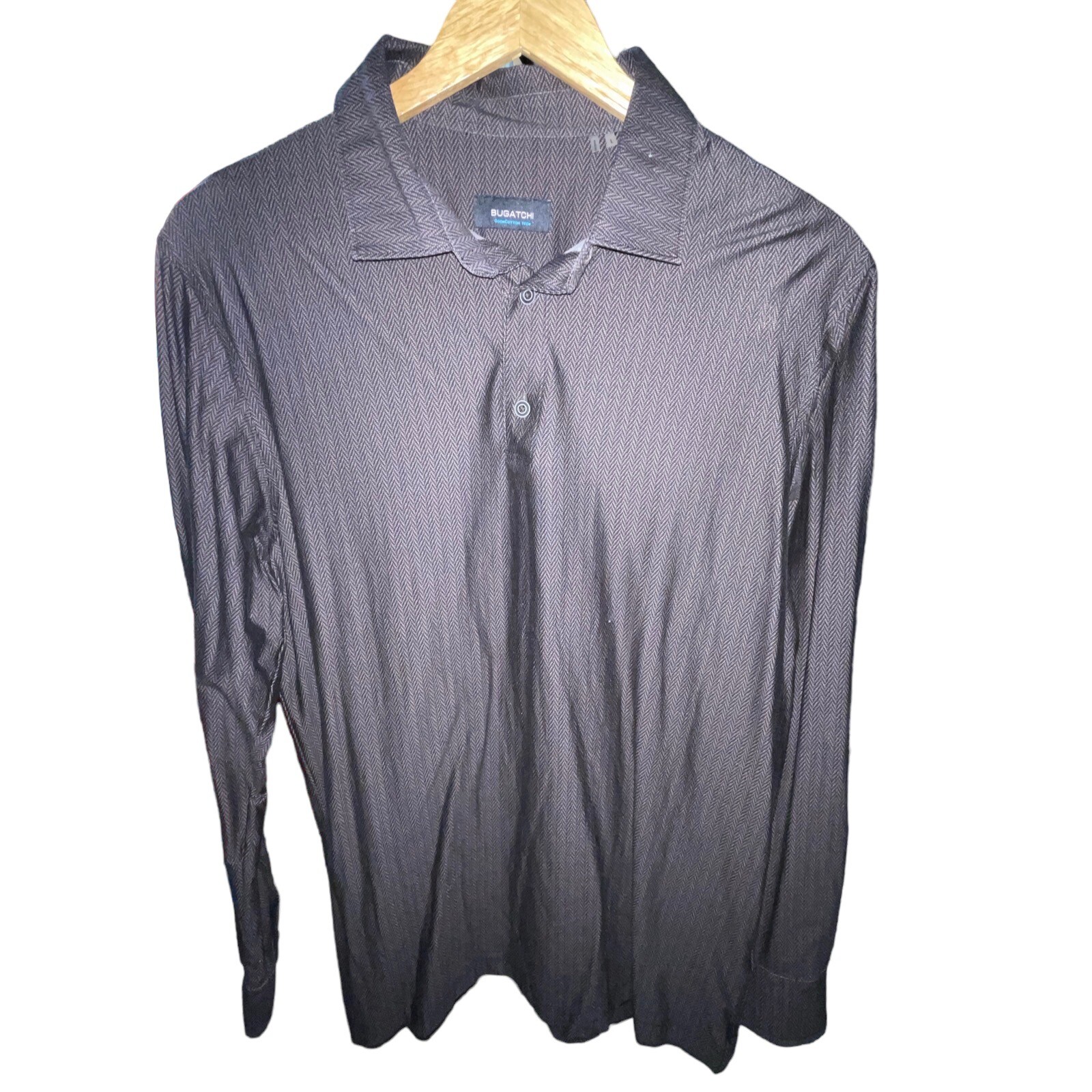 Bugatchi Men's Button Up Large Camel Color Cotton… - image 1