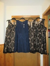 Size Plus Sleeveless Lined Dresses APT.9 18W,24W,Black beige lining Zipper back