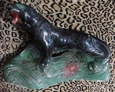 ViNtAgE 1930's Black Panther Figural Chalk Ware Carnival Prize Retro Mid Century