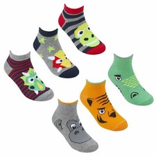 Boys Trainer Socks 6 Pairs Of Kids Dino Animal Trainer Sock Summer Holiday