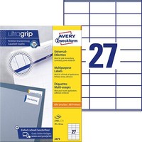 Avery Zweckform 3479 Universal Etiketten (2.700 Klebeetiketten, 70X32Mm Auf A4,