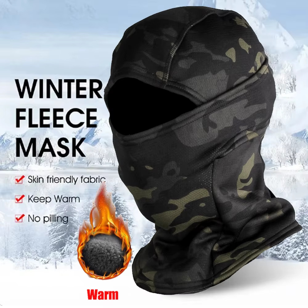 Máscara facial completa de invierno polar camuflaje térmico pasamontañas exterior a prueba de frío esquí