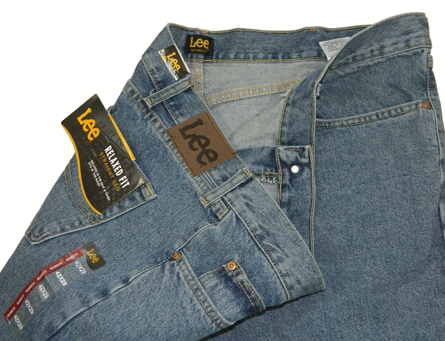 New Relaxed Straight Premium Denim Tag 42x29 Measured Size 4