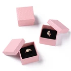 24Pcs Square Cardboard Ring Boxes 5x5x3.5cm with Sponge Inside Jewelry Box