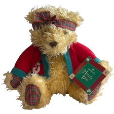 HALLMARK Christmas Merrily Plush Brown Teddy Bear with Original Tag Snowman NWT