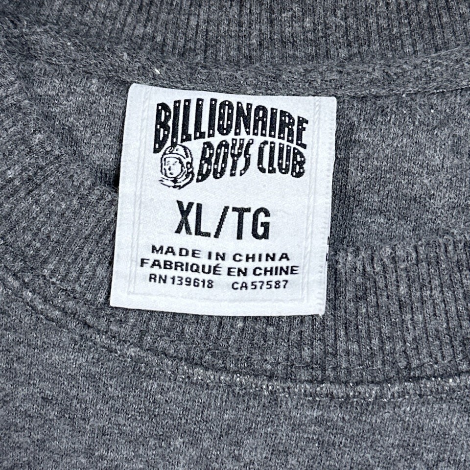 BBC Billionaire Boys Club Big Astronaut Logo Gray Fleece Sweatshirt