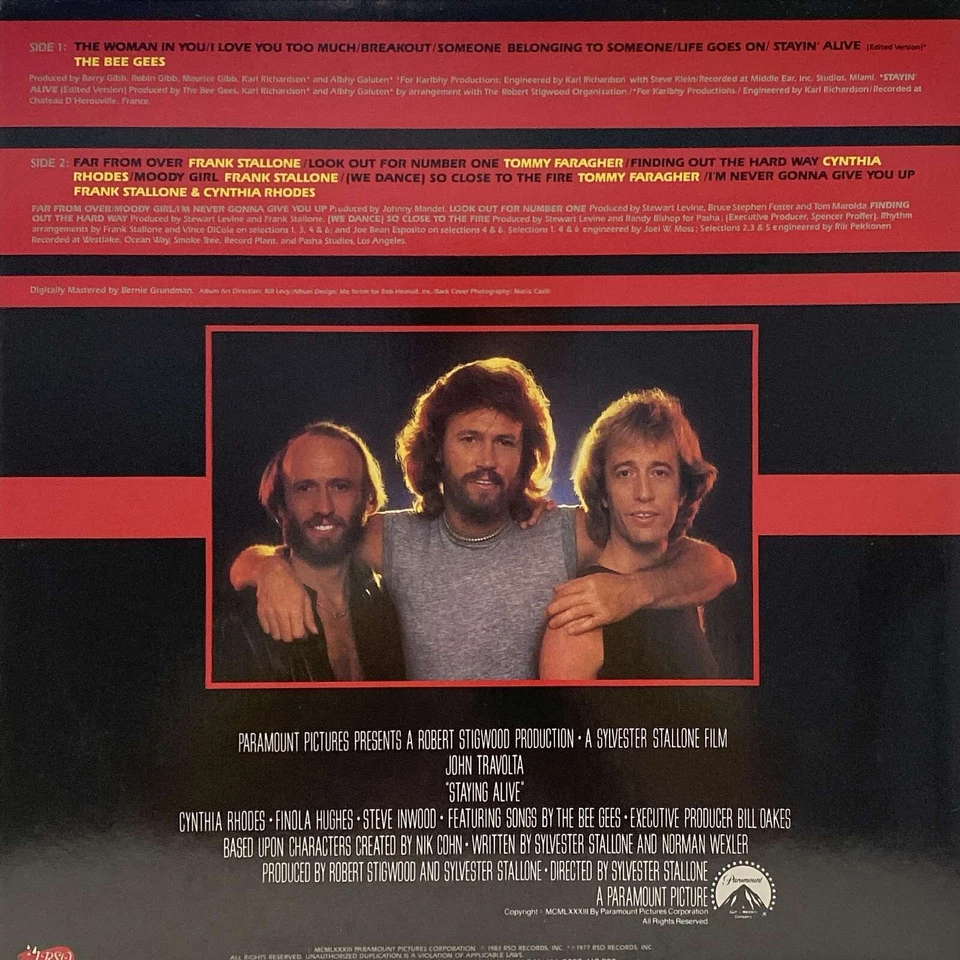 Bee Gees - Frank Stallone - Staying Alive - OST - JAPAN VINYL OBI - 28 MW 0035 - Image 3 of 4