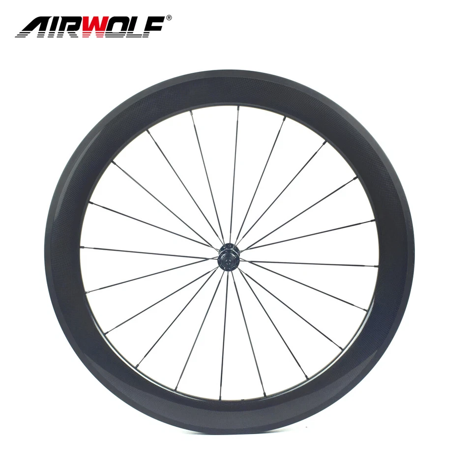 700C 60*25mm Carbon Laufradsatz Rennrad Fahrrad Räder Felgenbremse Drahtreifen - Bild 4 von 4