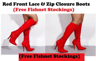 Damen-Stiefel kniehoch vorne zum Schnüren hoher Absatz seitlicher Reißverschluss Stiletto Größe UK 3  12