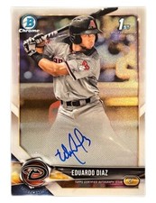 Eduardo Diaz 2018 Bowman Chrome 1st Auto Diamondbacks