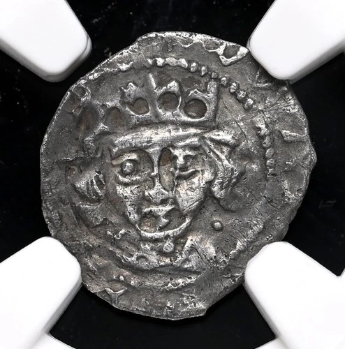 IRELAND. Edward IV, 1471-1483. Silver Penny. Dublin, Burns Type 5, NGC AU50