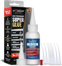 Starbond Medium Super Glue Pro Kit 2oz, Fast-Bonding CA Adhesive with Microtips