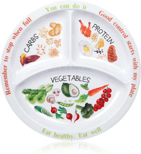 Portion Control Plate for Balanced Eating -Healthy Nutrition Plate for Adults an