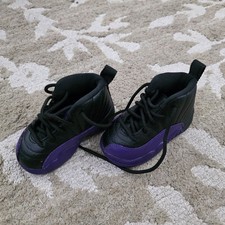 Air Jordan 12 Retro Field Purple Toddler TD 5C 850000-057 Black Purple Used