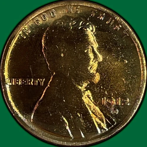 1912-D Lincoln Wheat Cent Very Good VG Coin, Harshly Cleaned #34373