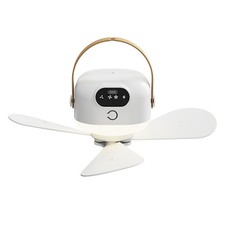 Outdoor Camping Portable Ceiling Fan With LED Light 3 Speed Remote Control
