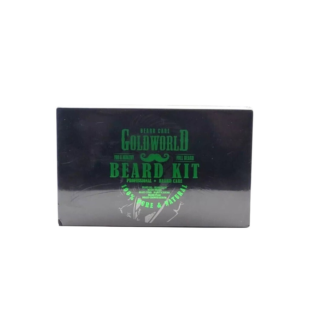 Gold World Beard Grooming Kit 7-Piece Professional Beard Care Set New Sealed