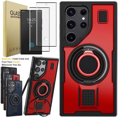 For Samsung Galaxy S24 FE / S24 Ultra Case Ring Cover / Glass Screen Protector