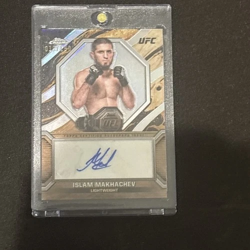Islam Makhachev 2024 Topps Chrome Certified Mark Champion Refractor auto 015/150 image 4