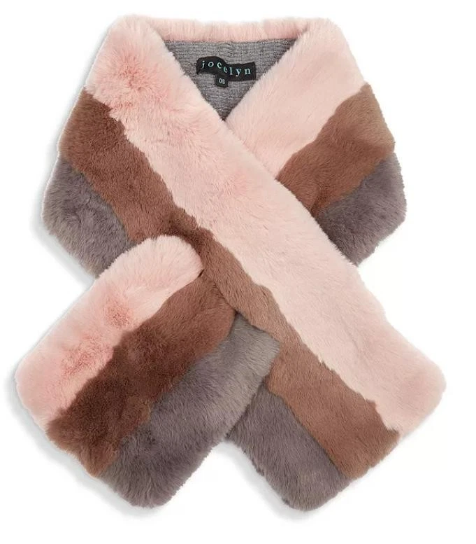 Jocelyn • Multicolor Fur Headband & Neck Warmer Jocelyn rabbit fur - Gem main image 4