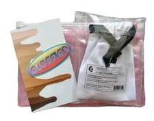 Limited Edition GLOSSIER Las Vegas Logo Dice Keychain + Sticker + Bubble Pouch 