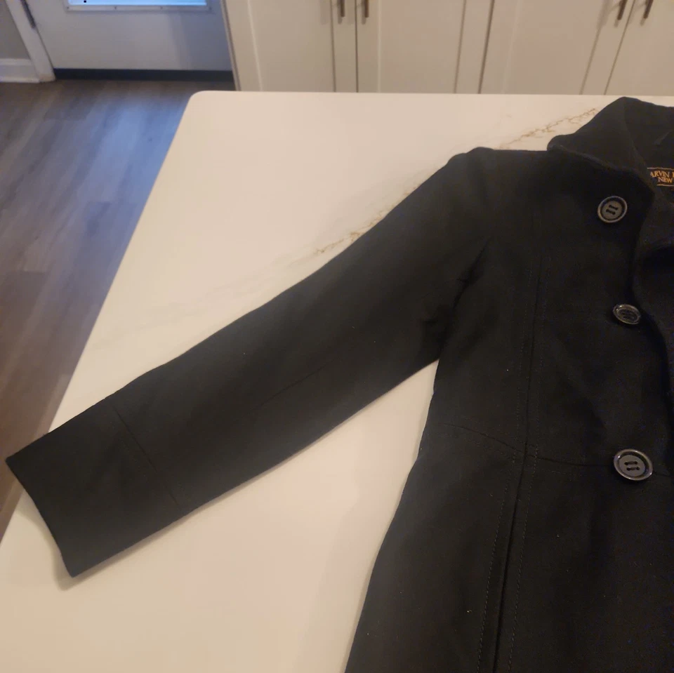 Vtg Marvin Richards New York Womens Size Large Black PeaCoat - Image 4 of 4