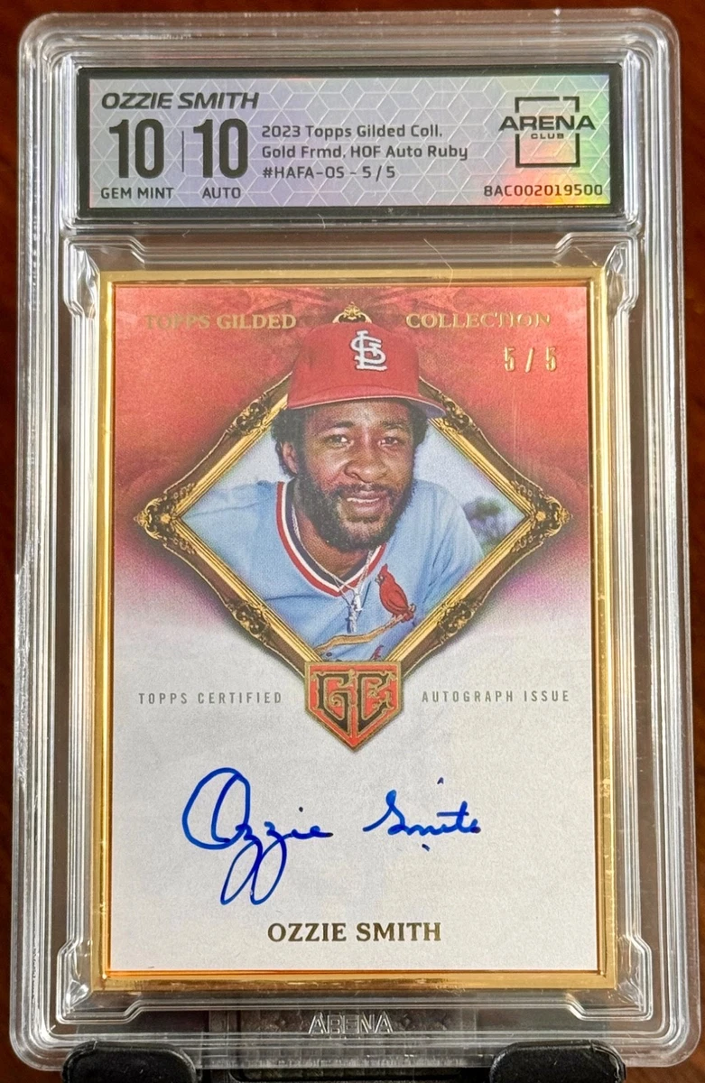 Topps Ozzie Smith Autographed Baseball Sports Trading Cards