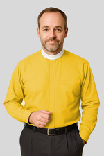 Radiant Gold Neckband Clergy Shirt Sign of Honor  Faith
