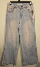 No Boundaries Women's 10 Mid Rise Wide Leg Baggy Jeans Light Wash Blue 10726