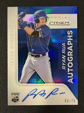 Ryan Rua 2015 Panini Prizm Blue Prizm Auto /75 Rookie RC Rangers