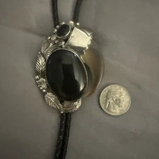 vintage black and silver bolo ties