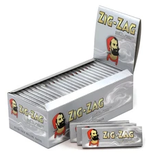 Zig Zag Silver Regular 70mm Slow Burning Rolling Papers - 1 = 2500 papers, white