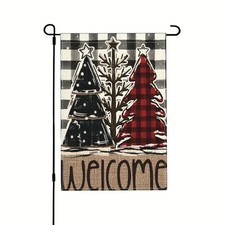 Welcome Winter Beautiful Trees Holiday Garden Flag 12" x 18" Christmas