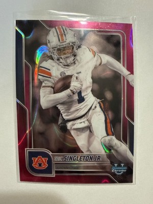 2025 Bowman University Chrome - Eric Singleton Jr. #186 Pink Lava Refractor (RC)