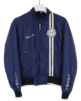 BREMA Jacke Herren (EU) 50 Blau Stehkragen Logo Volle Ziptasche Bomberjacke