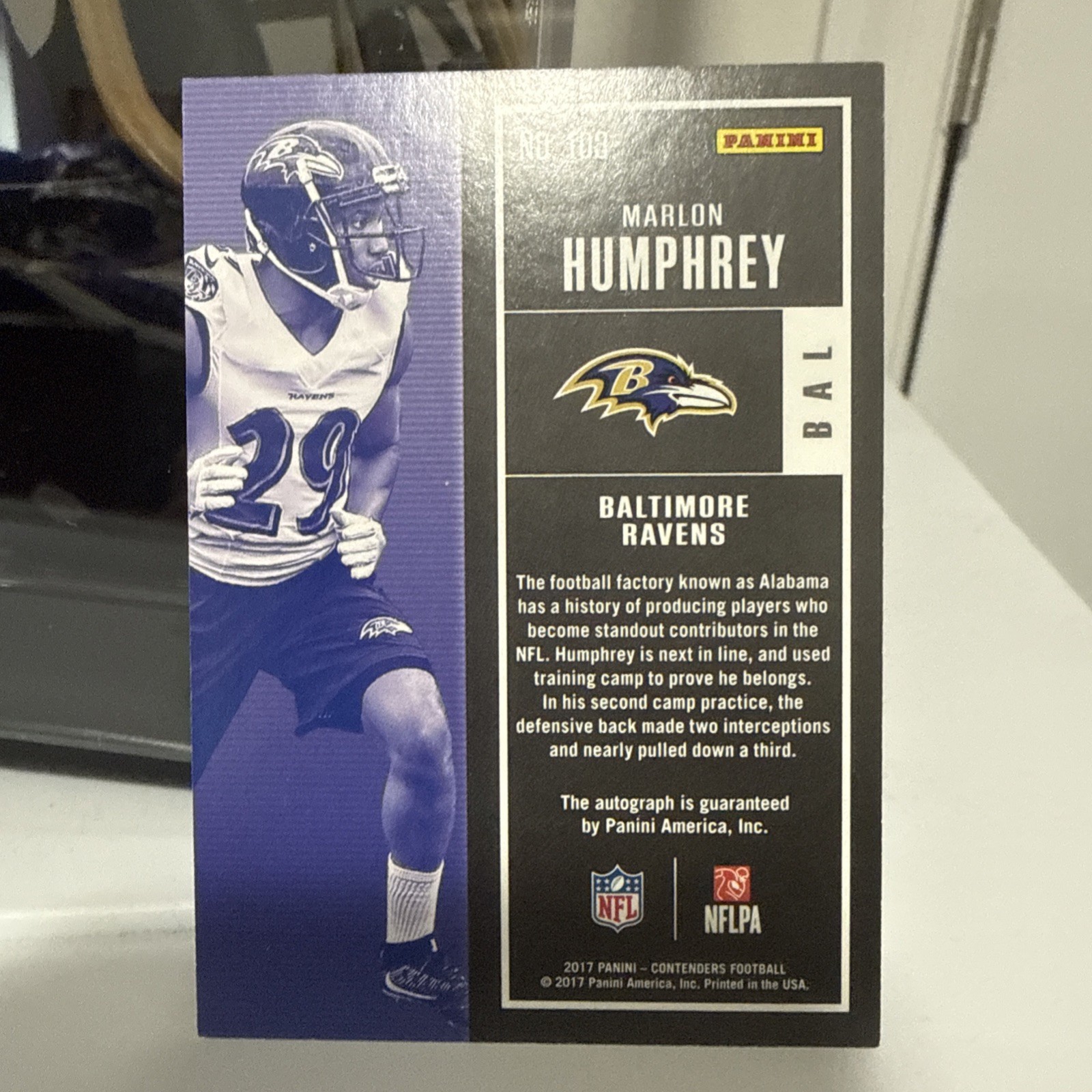2017 Panini Contenders - Rookie Ticket Auto Marlon Humphrey #103 (AU, RC)