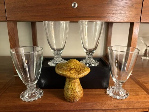 4 Vtg Anchor Hocking Berwick-BOOPIE Juice Wine Glasses 8 oz