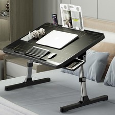Laptop Desk for Bed Adjustable with USB Charge Port Foldable Storage Drawer