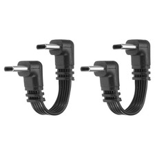 2 Pcs Flat USB-C Extension Cable 2 Inch 90 Degree Male to Male Adapter