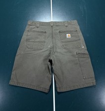 Carhartt Rugged Flex Relaxed Fit Canvas Work Shorts Mens 34 Faded Light Brown